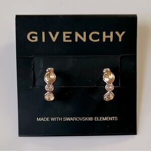 NWT GIVENCHY Rose Gold Crystal Ear Cuff Earrings